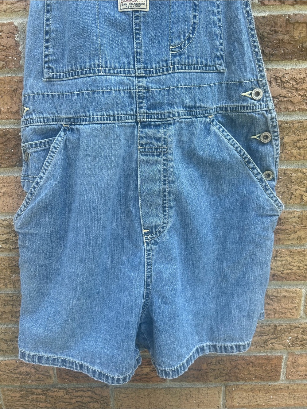 Old Navy Light Blue Denim Short Overalls size small - Picture 3 of 13